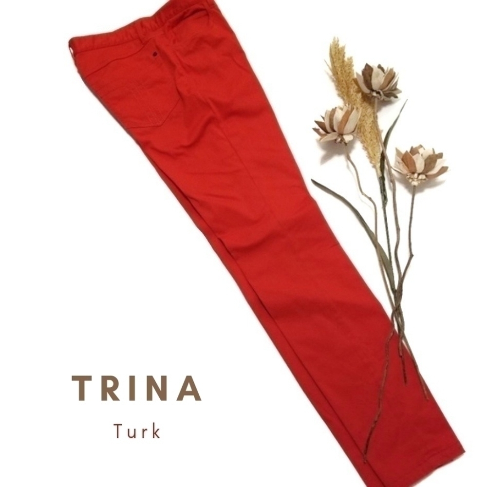 Trina Turk  Red Coral Orange Jeans Size 4